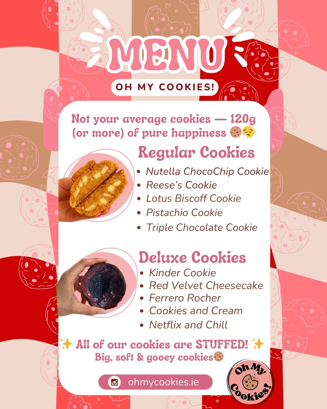 Oh My Cookies Menu